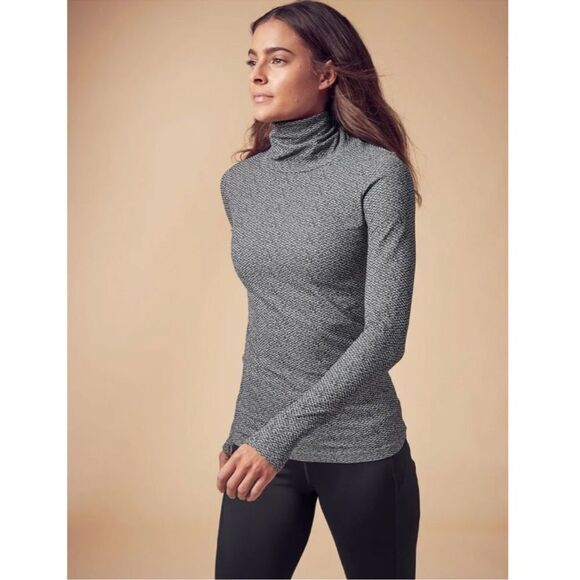 Athleta Grey Flurry Peak Turtleneck Top S - Picture 2 of 7